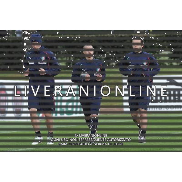 Raduno Nazionale Italiana a Coverciano Firenze - 21.03.2011 Allenamento Nella Foto: riccardo montolivo giuseppe rossi giovinco sebastian /Ph.Vitez-Ag. Aldo Liverani