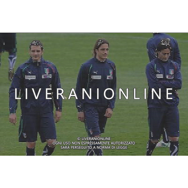 Raduno Nazionale Italiana a Coverciano Firenze - 21.03.2011 Allenamento Nella Foto:bonucci aquilani matri /Ph.Vitez-Ag. Aldo Liverani