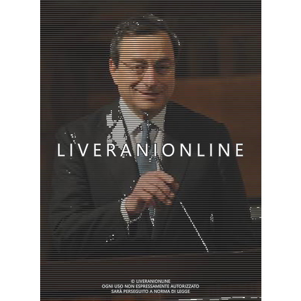 MILANO 21/3/2011 AULA MAGNA UNIVERSITA\' CATTOLICA INCONTRO CON MARIO DRAGHI GOVERNATORE DELLA BANCA D\' ITALIA NELLA FOTO MARIO DRAGHI FOTO ROMANO/AG ALDO LIVERANI