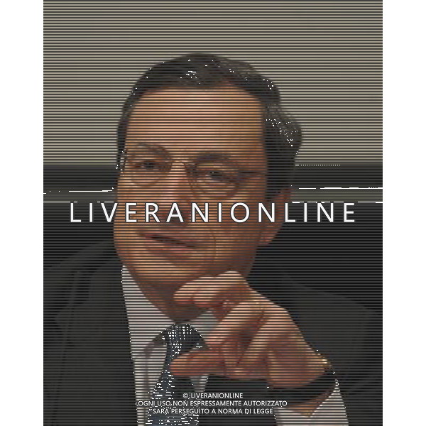 MILANO 21/3/2011 AULA MAGNA UNIVERSITA\' CATTOLICA INCONTRO CON MARIO DRAGHI GOVERNATORE DELLA BANCA D\' ITALIA NELLA FOTO MARIO DRAGHI FOTO ROMANO/AG ALDO LIVERANI