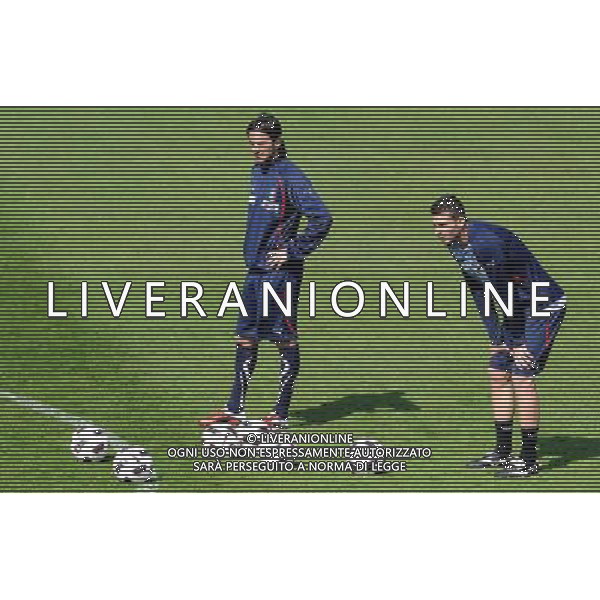 Raduno Nazionale Italiana a Coverciano Firenze - 22.03.2011 Allenamento Nella Foto:Thiago Motta-Alberto Aquilani /Ph.Vitez-Ag. Aldo Liverani