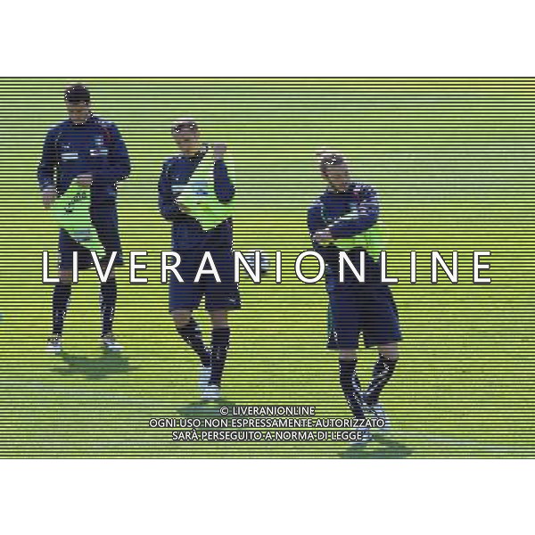 Raduno Nazionale Italiana a Coverciano Firenze - 22.03.2011 Allenamento Nella Foto:Giorgio Chiellini-Leonardo Bonucci-Federico Balzaretti /Ph.Vitez-Ag. Aldo Liverani