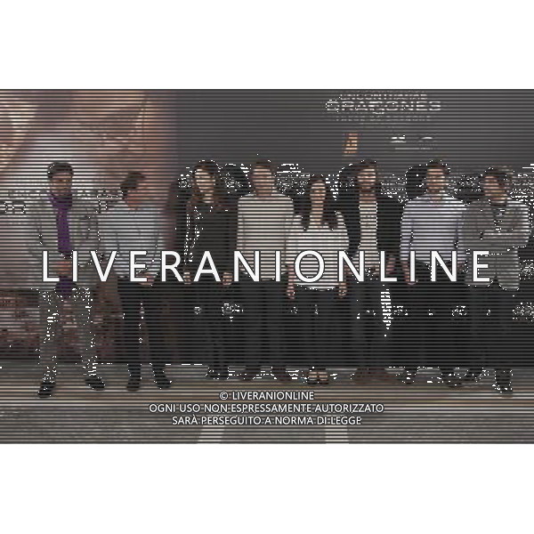 20311.MC. \'There be Dragons\' Photocall MADRID Roland JoffŽ, Charlie Cox, Wes Bentley, Olga Kurylenko, Dougray Scott, Ana Torrent, Unax Ugalde, Alfonso Bassave y los productores Ignacio G—mez Sancha y Nacho Nœ–ez. AG. ALDO LIVERANI SAS ITALY ONLY *** Local Caption *** .
