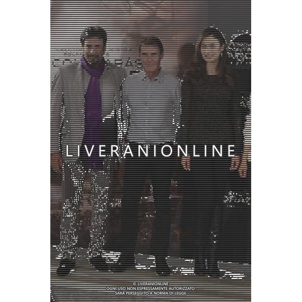 20311.MC. \'There be Dragons\' Photocall MADRID Roland JoffŽ, Charlie Cox, Wes Bentley, Olga Kurylenko, Dougray Scott, Ana Torrent, Unax Ugalde, Alfonso Bassave y los productores Ignacio G—mez Sancha y Nacho Nœ–ez. AG. ALDO LIVERANI SAS ITALY ONLY *** Local Caption *** .