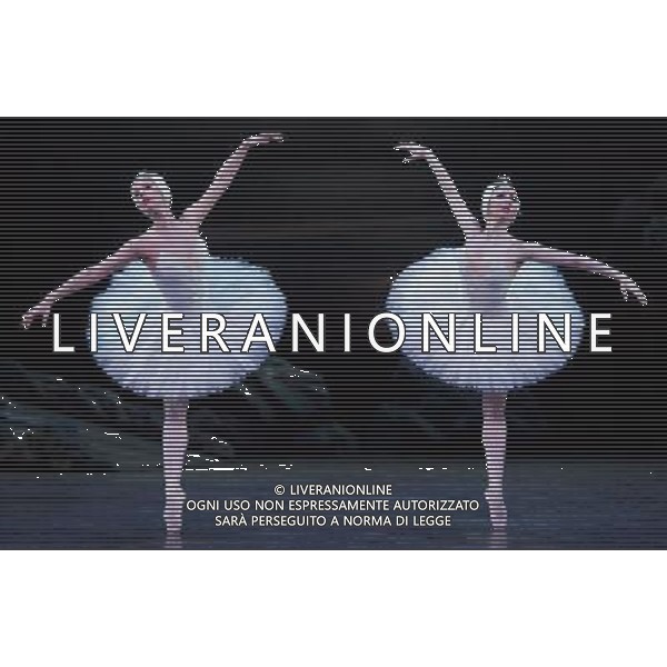 LONDON, UNITED KINGDOM MARCH 22 : Pic Shows Dress Rehearsal for Swan Lake at the Coliseum theater on March, 22nd, 2011 in London, England ©photoshot/Agenzia Aldo Liverani Sas - ITALY ONLY - Ballerini di danza classica durante la rappresentazione dello spettacolo teatrale \'Il Lago dei Cigni\' al Teatro Colosseo di Londra, Inghilterra 22 marzo 2011.