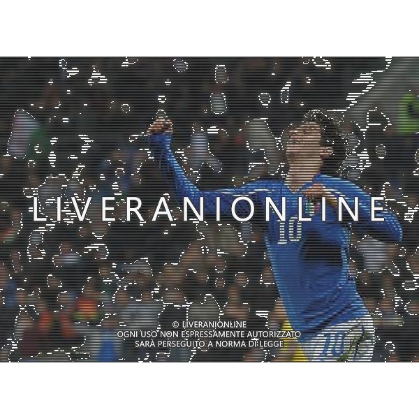 Amichevole Internazionale Reggio Emilia - 24.03.2011 Italia U21-Svezia U21 Nella Foto:diego fabbrini esultanza dopo gol /Ph.Vitez-Ag. Aldo Liverani