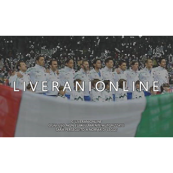 Qualificazioni ai Campionati Europei UEFA EURO 2012 Gruppo C Ljubljana - 25.03.2011 Slovenia-Italia Nella Foto:la squadra dell\'italia in formazione durante l\'inno /Ph.Vitez-Ag. Aldo Liverani