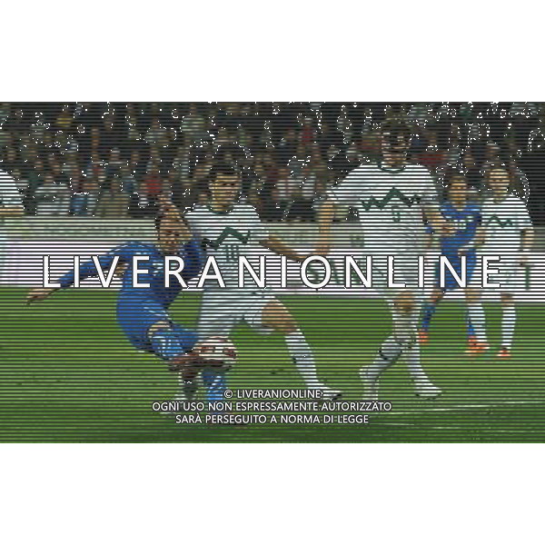 Qualificazioni ai Campionati Europei UEFA EURO 2012 Gruppo C Ljubljana - 25.03.2011 Slovenia-Italia Nella Foto:palo di giampaolo pazzini /Ph.Vitez-Ag. Aldo Liverani