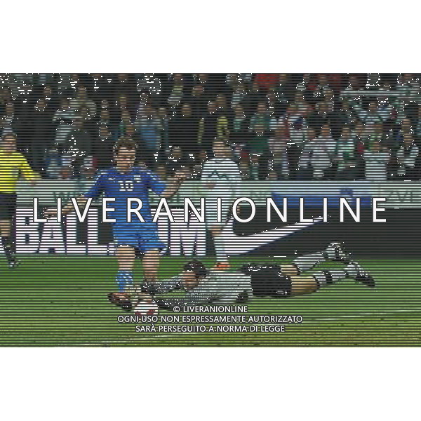 Qualificazioni ai Campionati Europei UEFA EURO 2012 Gruppo C Ljubljana - 25.03.2011 Slovenia-Italia Nella Foto:occasione di antonio cassano /Ph.Vitez-Ag. Aldo Liverani