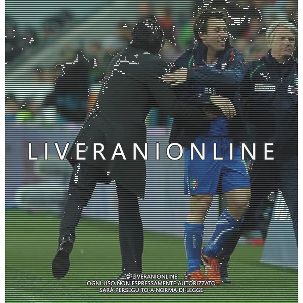 Qualificazioni ai Campionati Europei UEFA EURO 2012 Gruppo C Ljubljana - 25.03.2011 Slovenia-Italia Nella Foto: Prandelli cesare con cassano antonio /Ph.Vitez-Ag. Aldo Liverani