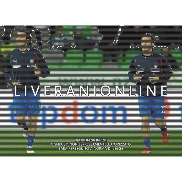 Qualificazioni ai Campionati Europei UEFA EURO 2012 Gruppo C Ljubljana - 25.03.2011 Slovenia-Italia Nella Foto:Antonio Cassano-Giampaolo Pazzini /Ph.Vitez-Ag. Aldo Liverani