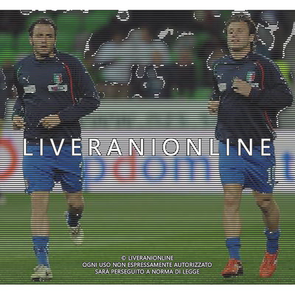 Qualificazioni ai Campionati Europei UEFA EURO 2012 Gruppo C Ljubljana - 25.03.2011 Slovenia-Italia Nella Foto:Antonio Cassano-Giampaolo Pazzini /Ph.Vitez-Ag. Aldo Liverani