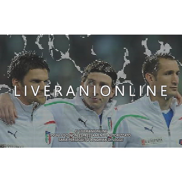 Qualificazioni ai Campionati Europei UEFA EURO 2012 Gruppo C Ljubljana - 25.03.2011 Slovenia-Italia Nella Foto:Riccardo Montolivo-Cristina Maggio-Giorgio Chiellini /Ph.Vitez-Ag. Aldo Liverani