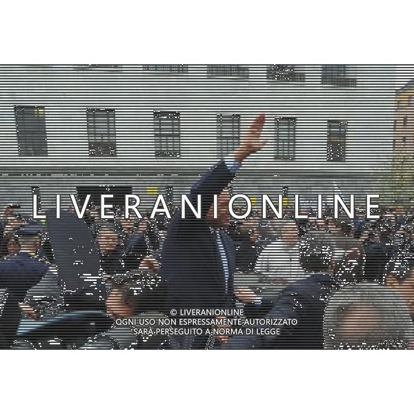 MILANO 28/3/2011 USCITA DI SILVIO BERLUSCONI DAL TRIBUNALE DI MILANO FOTO ROMANO/AG ALDO LIVERANI