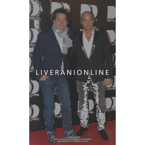 MILANO 30/3(2011 SPAZIO ANTOLOGICO VIA MECENATE, 84 SERATA DI BENEFICENZA IN OCCASIONE DELLA PRIMA TELEVISIVA: -DOPPIA DIFESA- CONDOTTA DI MICHELLE HUNZIKER NELLA FOTO DENIS DALLAN CON IL FRATELLO MANUEL FOTO ROMANO/AG ALDO LIVERANI