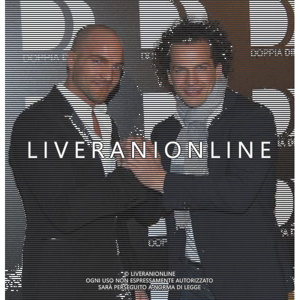 MILANO 30/3(2011 SPAZIO ANTOLOGICO VIA MECENATE, 84 SERATA DI BENEFICENZA IN OCCASIONE DELLA PRIMA TELEVISIVA: -DOPPIA DIFESA- CONDOTTA DI MICHELLE HUNZIKER NELLA FOTO DENIS DALLAN CON IL FRATELLO MANUEL FOTO ROMANO/AG ALDO LIVERANI