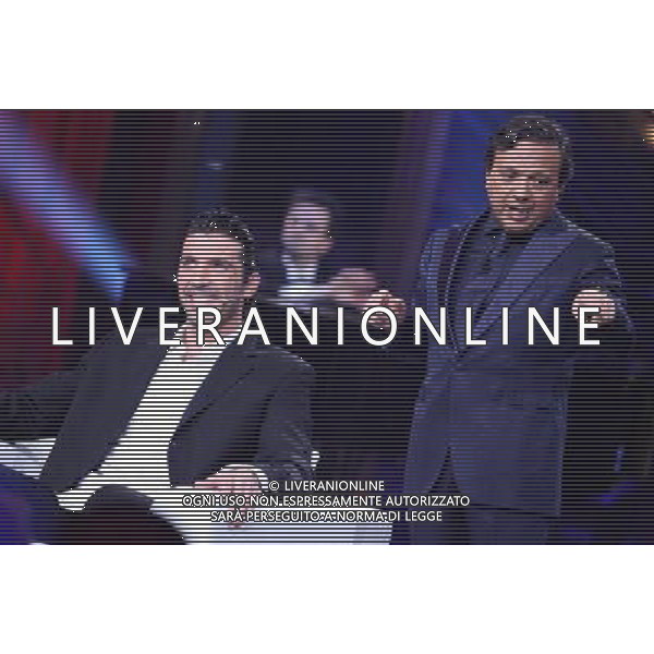 MILANO 31/3/2011 STUDIO MEDIASET COLOGNO MONZESE SPETTACOLO TRASMISSIONE TV \'CHIAMBRETTI NIGHT\' NELLA FOTO PIERO CHIAMBRETTI GIANLUIGI BUFFON ALENA SEREDOVA FOTO FIOCHI/AG ALDO LIVERANI