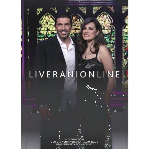 MILANO 31/3/2011 STUDIO MEDIASET COLOGNO MONZESE SPETTACOLO TRASMISSIONE TV \'CHIAMBRETTI NIGHT\' NELLA FOTO PIERO CHIAMBRETTI GIANLUIGI BUFFON ALENA SEREDOVA FOTO FIOCHI/AG ALDO LIVERANI