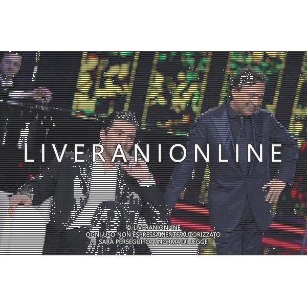 MILANO 31/3/2011 STUDIO MEDIASET COLOGNO MONZESE SPETTACOLO TRASMISSIONE TV \'CHIAMBRETTI NIGHT\' NELLA FOTO GIANLUIGI BUFFON PIERO CHIAMBRETTI FOTO FIOCHI/AG ALDO LIVERANI