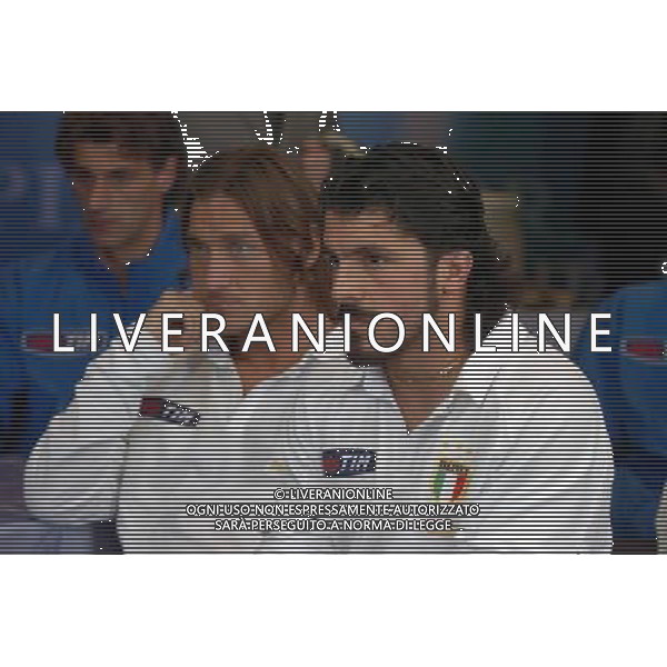 Milano Stadio Meazza di San Siro 29/03/2004 Conferenza stampa Puma-Figc presentazione nuova collezione della nazionale per Europei nella foto gattuso gennaro e francesco totti Agenzia aldo liverani