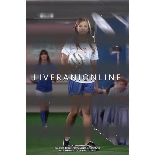 Milano Stadio Meazza di San Siro 29/03/2004 Conferenza stampa Puma-Figc presentazione nuova collezione della nazionale per Europei nella foto i modelli sfilano con le nuove maglie Agenzia aldo liverani