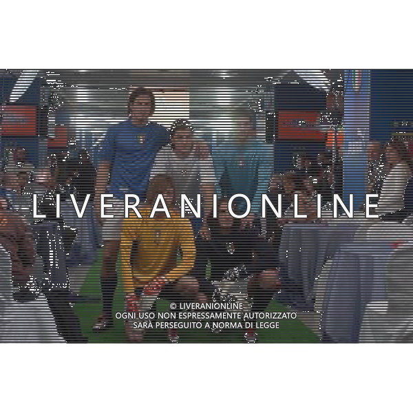 Milano Stadio Meazza di San Siro 29/03/2004 Conferenza stampa Puma-Figc presentazione nuova collezione della nazionale per Europei nella foto i modelli sfilano con le nuove maglie Agenzia aldo liverani