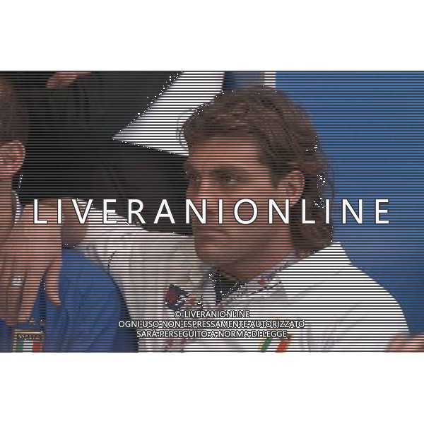 Milano Stadio Meazza di San Siro 29/03/2004 Conferenza stampa Puma-Figc presentazione nuova collezione della nazionale per Europei nella foto Christian Vieri Agenzia aldo liverani