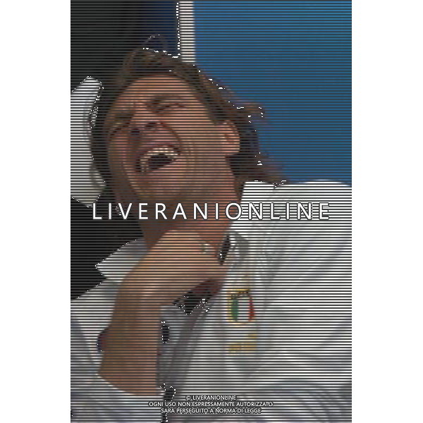 Milano Stadio Meazza di San Siro 29/03/2004 Conferenza stampa Puma-Figc presentazione nuova collezione della nazionale per Europei nella foto Christian Vieri Agenzia aldo liverani