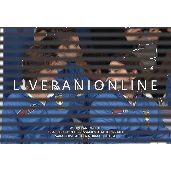 MILANO 29/03/04 ALLENAMENTO DELLA NAZIONALE ITALIANA E PRESENTAZIONE NUOVE DIVISE NELLA FOTO PIRLO ANDREA CON ADANI DANIELE PH GIGI ARCAINI/AG.ALDO LIVERANI