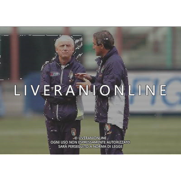 MILANO 29/03/04 ALLENAMENTO DELLA NAZIONALE ITALIANA NELLA FOTO TRAPATTONI GIOVANNI CON GHEDIN PIETRO PH GIGI ARCAINI/AG.ALDO LIVERANI