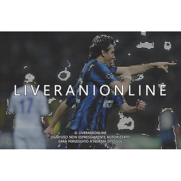 UEFA Champions League 2010/2011 Quarti di Finale Andata Milano - 05.04.2011 Inter-Shalke 04 Nella Foto:milito esulta /Ph.Vitez-Ag. Aldo Liverani