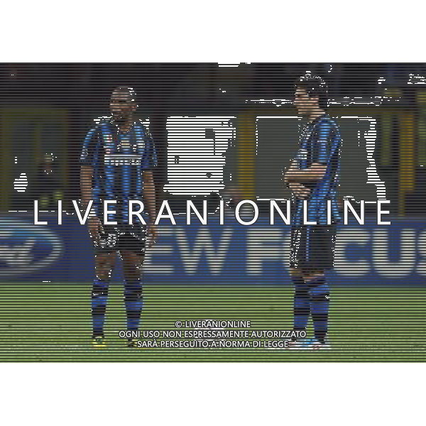 UEFA Champions League 2010/2011 Quarti di Finale Andata Milano - 05.04.2011 Inter-Shalke 04 Nella Foto:Samuel Eto\'o-Diego Milito /Ph.Vitez-Ag. Aldo Liverani