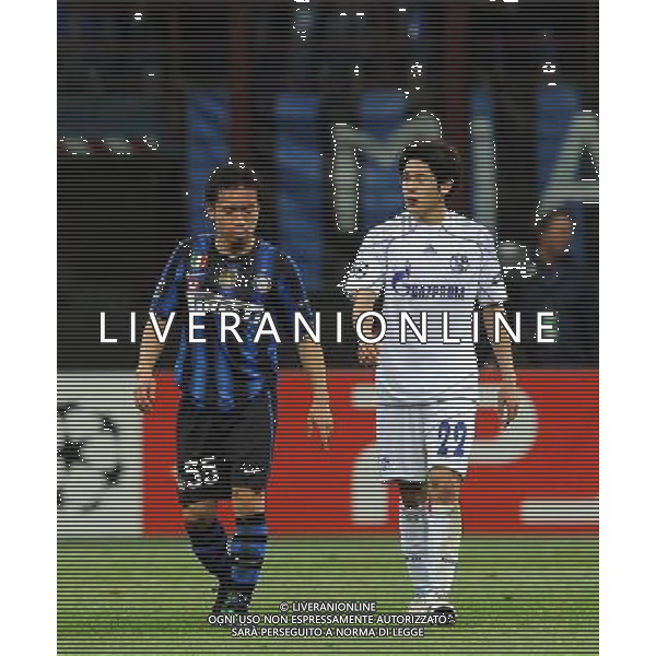UEFA Champions League 2010/2011 Quarti di Finale Andata Milano - 05.04.2011 Inter-Shalke 04 Nella Foto:Yuto Nagatomo-Atsuto Uchida /Ph.Vitez-Ag. Aldo Liverani