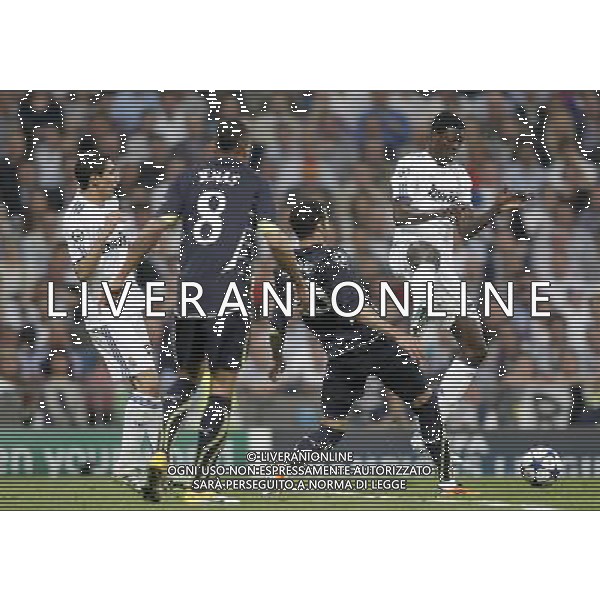 Real Madrid\'s Emmanuel Adebayor during Champions League Match. April 05, 2011. (ALTERPHOTOS/Alvaro Hernandez) MADRID 05/04/2011 4 DI FINALE CHAMPIONS LEAGUE REAL MADRID-TOTTENHAM AG ALDO LIVERANI ONLY ITALY