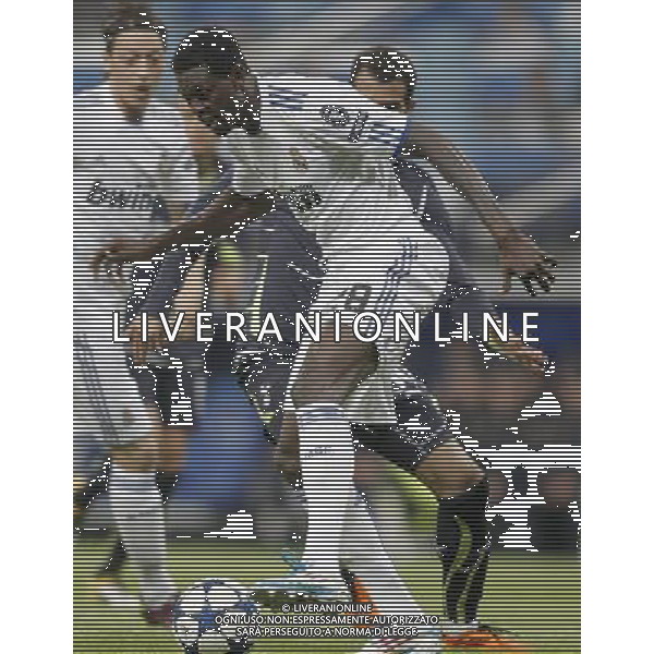 Real Madrid\'s Emmanuel Adebayor during Champions League Match. April 05, 2011. (ALTERPHOTOS/Alvaro Hernandez) MADRID 05/04/2011 4 DI FINALE CHAMPIONS LEAGUE REAL MADRID-TOTTENHAM AG ALDO LIVERANI ONLY ITALY