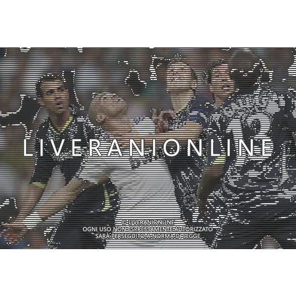 Real Madrid\'s Pepe and Tottenham\'s during Champions League match on April, 5th 2011. Photo: Cesar Cebolla / ALFAQUI MADRID 05/04/2011 4 DI FINALE CHAMPIONS LEAGUE REAL MADRID-TOTTENHAM AG ALDO LIVERANI ONLY ITALY