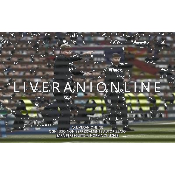 Real Madrid\'s Jose Mourino and Tottenham\'s Harry Redknapp during Champions League match on April, 5th 2011. Photo: Cesar Cebolla / ALFAQUI MADRID 05/04/2011 4 DI FINALE CHAMPIONS LEAGUE REAL MADRID-TOTTENHAM AG ALDO LIVERANI ONLY ITALY