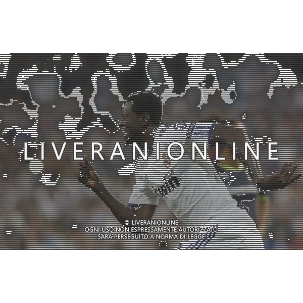 Real Madrid\'s Emanuel Adebayor goal during Champions League match on April, 5th 2011. Photo: Cesar Cebolla / ALFAQUI MADRID 05/04/2011 4 DI FINALE CHAMPIONS LEAGUE REAL MADRID-TOTTENHAM AG ALDO LIVERANI ONLY ITALY
