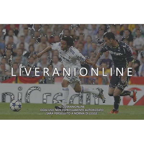 Real Madrid\'s Marcelo Vieira and Tottenham\'s during Champions League match on April, 5th 2011. Photo: Cesar Cebolla / ALFAQUI MADRID 05/04/2011 4 DI FINALE CHAMPIONS LEAGUE REAL MADRID-TOTTENHAM AG ALDO LIVERANI ONLY ITALY