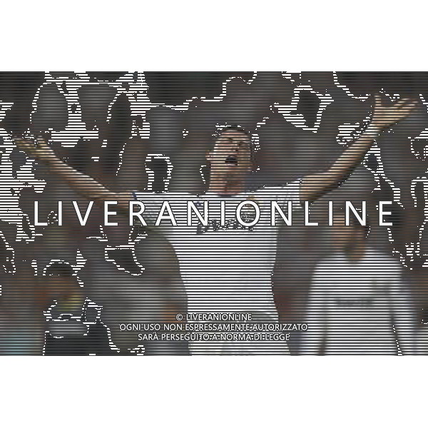 Real Madrid\'s Cristiano Ronaldo goal during Champions League match on April, 5th 2011. Photo: Cesar Cebolla / ALFAQUI MADRID 05/04/2011 4 DI FINALE CHAMPIONS LEAGUE REAL MADRID-TOTTENHAM AG ALDO LIVERANI ONLY ITALY