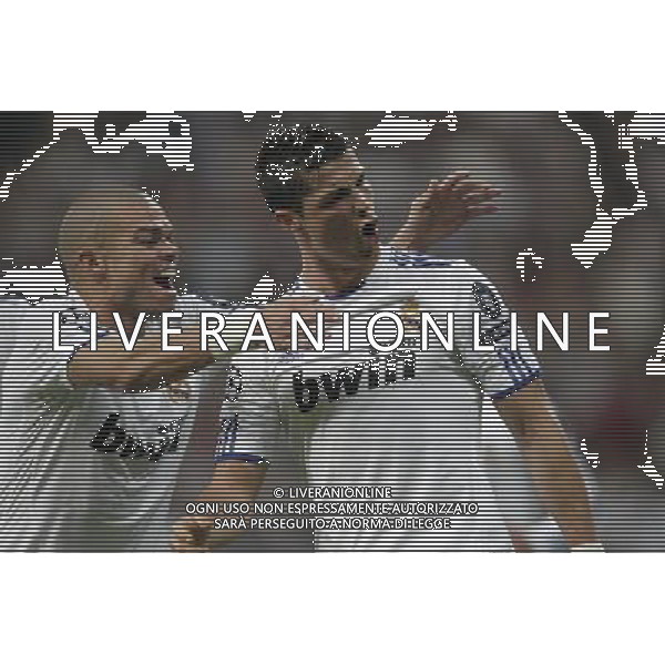 Real Madrid\'s Cristiano Ronaldo goal during Champions League match on April, 5th 2011. Photo: Cesar Cebolla / ALFAQUI MADRID 05/04/2011 4 DI FINALE CHAMPIONS LEAGUE REAL MADRID-TOTTENHAM AG ALDO LIVERANI ONLY ITALY