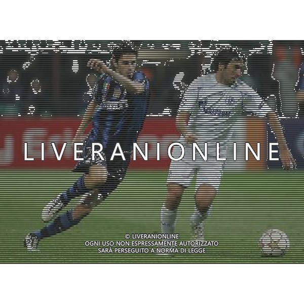Milano 05-04-2011 Champions League 2010/11 inter-schalke 5:2 nella foto raul gonzalez e andrea ranocchia ph marco luzzani/ag aldo liverani s.a.s.