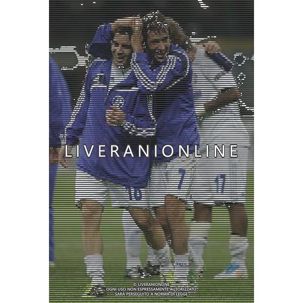 Milano 05-04-2011 Champions League 2010/11 inter-schalke 5:2 nella foto raul gonzalez e jose\' manuel jurado esultano a fine gara ph marco luzzani/ag aldo liverani s.a.s.