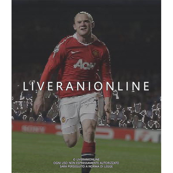 ©Marcello Pozzetti IPS/Marcello Pozzetti IPS/MAXPPP - 06/04/2011 ; LONDON ; UK - Goal: Wayne Rooney of Manchester Utd scores for United and celebrates during the match Chelsea vs Manchester Utd for the QoF of the Champions League at Stamford Bridge in `London on 06/04/2011. Picture By Marcello Pozzetti IPS Photo Agency:21 Delisle Road London SE28 0JD - Personal mobile: 07973 308 835 .. ******************* UK OUT ******************* AG ALDO LIVERANI S A S ONLY ITALY