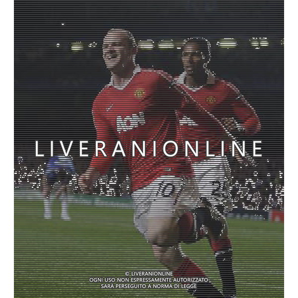 ©Marcello Pozzetti IPS/Marcello Pozzetti IPS/MAXPPP - 06/04/2011 ; LONDON ; UK - Goal: Wayne Rooney of Manchester Utd scores for United and celebrates during the match Chelsea vs Manchester Utd for the QoF of the Champions League at Stamford Bridge in `London on 06/04/2011. Picture By Marcello Pozzetti IPS Photo Agency:21 Delisle Road London SE28 0JD - Personal mobile: 07973 308 835 .. ******************* UK OUT ******************* AG ALDO LIVERANI S A S ONLY ITALY
