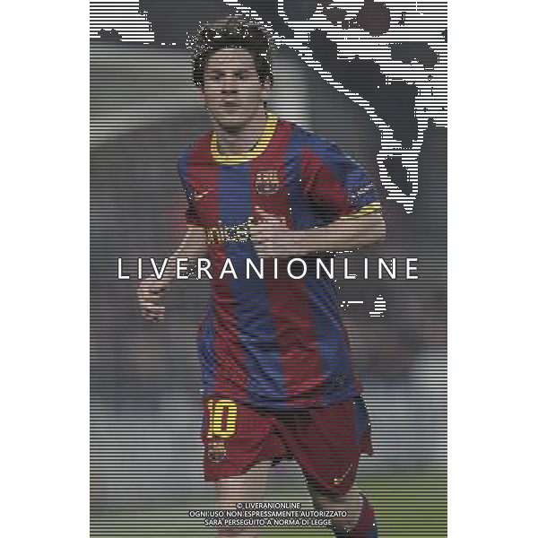 Barcelona\'s Lionel Messi during Champions League match on April, 6th 2011. Photo: Cesar Cebolla / ALFAQUI /ALDO LIVERANI CHAMPIONS LEAGUE BARCELLONA - FC Shakhtar Donetsk ANDATA DEI QUARTI DI FINALE - ITALY ONLY - *** Local Caption *** .