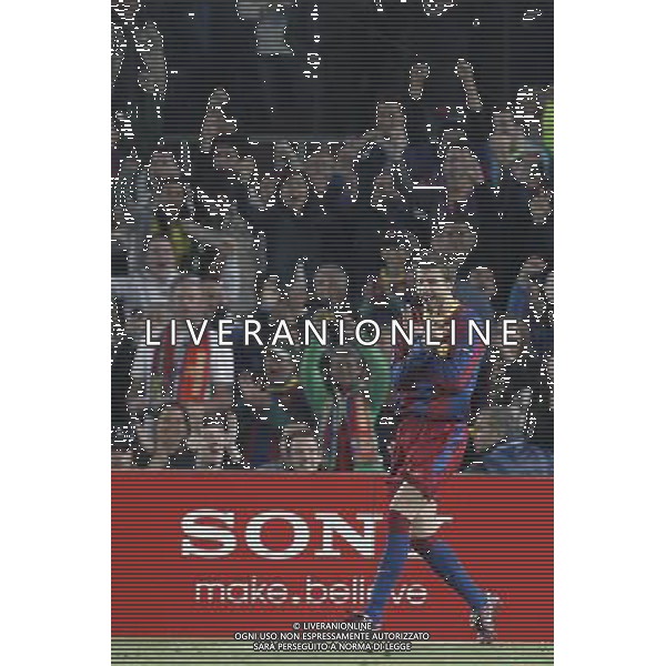 Barcelona\'s Pique goal during Champions League match on April, 6th 2011. Photo: Cesar Cebolla / ALFAQUI /ALDO LIVERANI CHAMPIONS LEAGUE BARCELLONA - FC Shakhtar Donetsk ANDATA DEI QUARTI DI FINALE - ITALY ONLY - *** Local Caption *** .