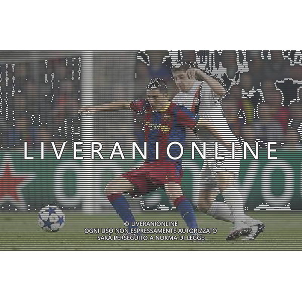 Barcelona\'s David Villa and Shaktar Donetsk\'s Yaroslav Rakitskiy during Champions League match on April, 6th 2011. Photo: Cesar Cebolla / ALFAQUI /ALDO LIVERANI CHAMPIONS LEAGUE BARCELLONA - FC Shakhtar Donetsk ANDATA DEI QUARTI DI FINALE - ITALY ONLY - *** Local Caption *** .
