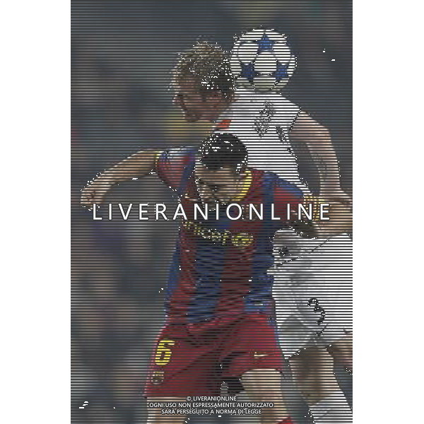 Barcelona\'s Andres Iniesta and Shaktar Donetsk\'s Tomas Hubschman during Champions League match on April, 6th 2011. Photo: Cesar Cebolla / ALFAQUI /ALDO LIVERANI CHAMPIONS LEAGUE BARCELLONA - FC Shakhtar Donetsk ANDATA DEI QUARTI DI FINALE - ITALY ONLY - *** Local Caption *** .
