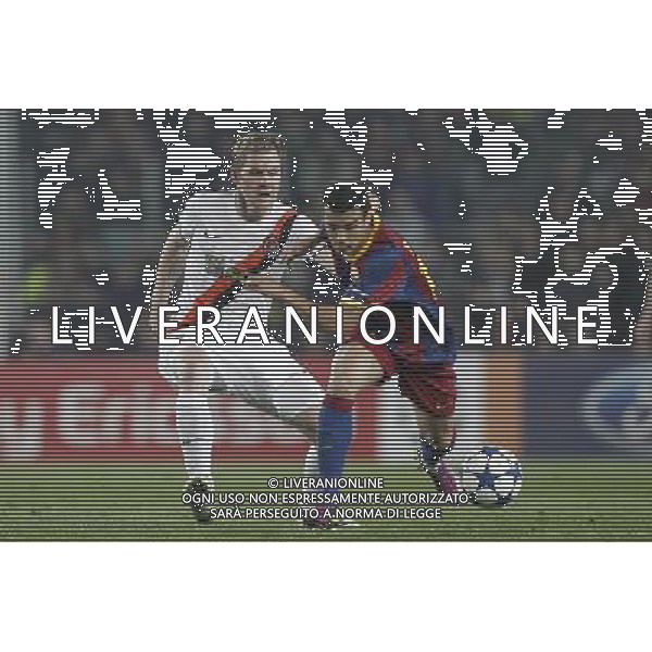 Barcelona\'s Pedro Rodriguez and Shaktar Donetsk\'s Tomas Hubschman during Champions League match on April, 6th 2011. Photo: Cesar Cebolla / ALFAQUI /ALDO LIVERANI CHAMPIONS LEAGUE BARCELLONA - FC Shakhtar Donetsk ANDATA DEI QUARTI DI FINALE - ITALY ONLY - *** Local Caption *** .